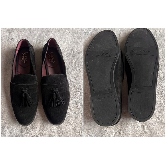 Franco Sarto Jolie Suede Leather Kiltie Tassel Loafer Flats Black Sz 9 - Picture 3 of 12